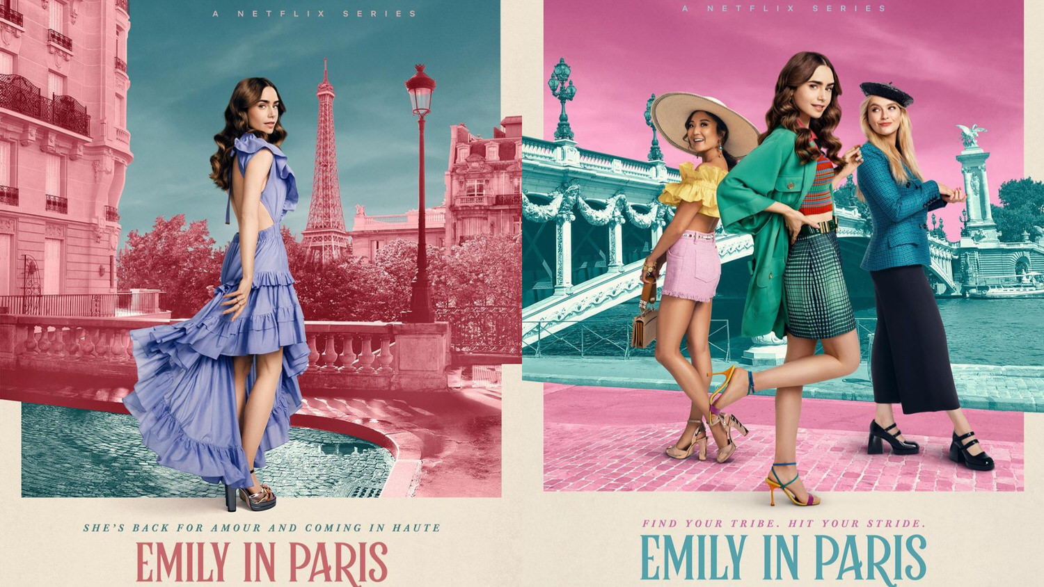 Netflix《艾蜜莉在巴黎2》第二季 莉莉·柯林斯(艾蜜莉)、菲莉普帕妮·萊蘿伊-柏莉烏(希維爾)、艾希莉·朴(敏迪)、盧卡斯·巴禾(加百列)、卡蜜兒·塞拉萊(卡蜜兒) 艾菲