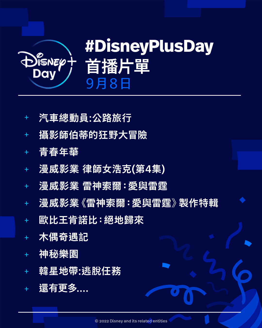 Disney+Day 11部重磅最新片單釋出:《雷神索爾:愛與雷霆》、《失蹤禁地》 9月震撼上線! - 第9張圖 Disney+11部重磅全新片單釋出