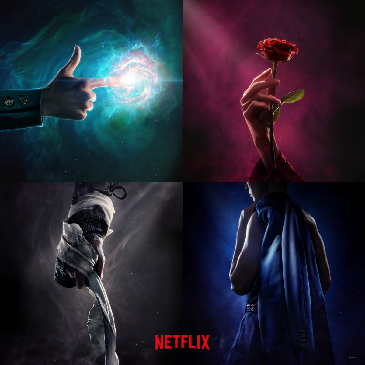 Netflix《幽遊白書》四大主角的代表性特色：幽助的「靈丸」手勢、藏馬的薔薇、飛影手上的繃帶，桑原將制服上衣垂掛在身後的帥氣背影